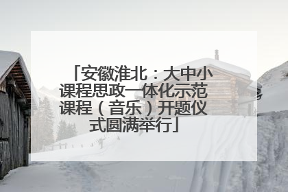 安徽淮北：大中小课程思政一体化示范课程（音乐）开题仪式圆满举行