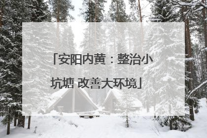 安阳内黄：整治小坑塘 改善大环境