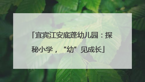 宜宾江安底蓬幼儿园：探秘小学，“幼”见成长