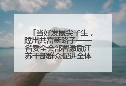 当好发展尖子生，蹚出共富新路子——省委全会部署激励江苏干部群众促进全体人民共同富裕