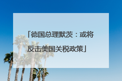 德国总理默茨：或将反击美国关税政策