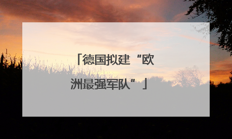 德国拟建“欧洲最强军队”