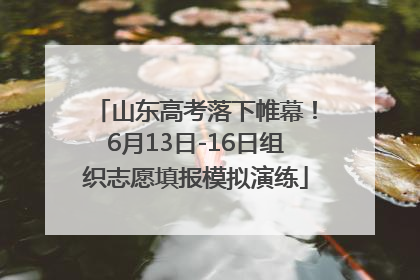 山东高考落下帷幕！6月13日-16日组织志愿填报模拟演练
