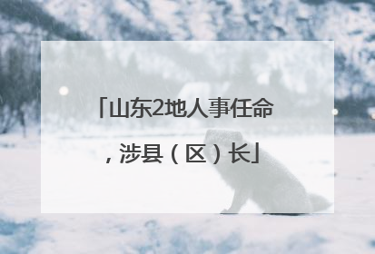 山东2地人事任命，涉县（区）长