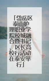 岱岳区 泰山护理职业学院校城融合暨书记、区长高校行活动在泰安举行