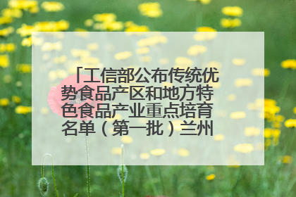 工信部公布传统优势食品产区和地方特色食品产业重点培育名单（第一批）兰州牛肉拉面位列其中