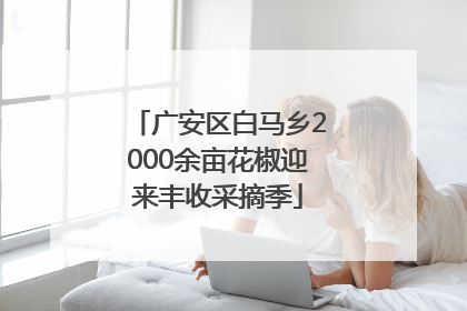 广安区白马乡2000余亩花椒迎来丰收采摘季