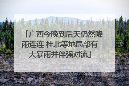 广西今晚到后天仍然降雨连连 桂北等地局部有大暴雨并伴强对流