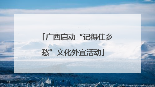 广西启动“记得住乡愁”文化外宣活动