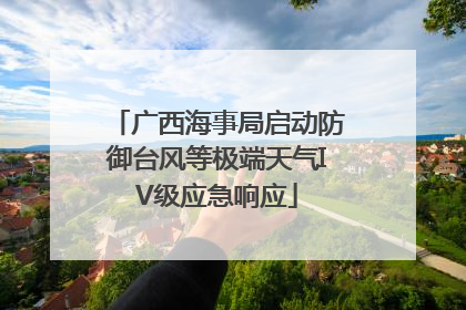 广西海事局启动防御台风等极端天气IV级应急响应