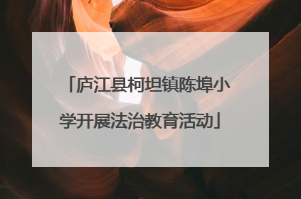 庐江县柯坦镇陈埠小学开展法治教育活动