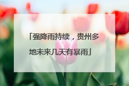 强降雨持续，贵州多地未来几天有暴雨
