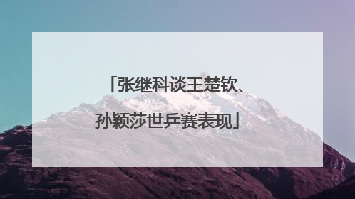 张继科谈王楚钦、孙颖莎世乒赛表现