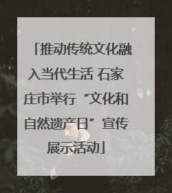 推动传统文化融入当代生活 石家庄市举行“文化和自然遗产日”宣传展示活动