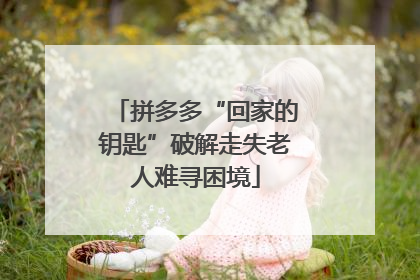 拼多多“回家的钥匙”破解走失老人难寻困境