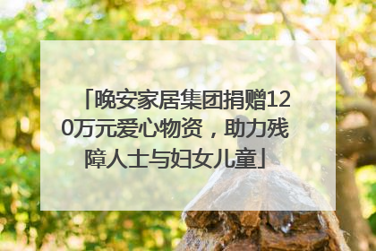 晚安家居集团捐赠120万元爱心物资，助力残障人士与妇女儿童