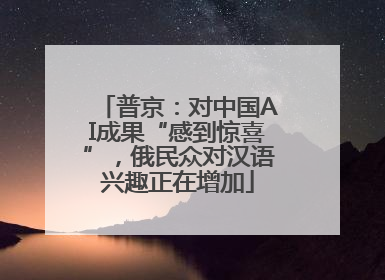 普京：对中国AI成果“感到惊喜”，俄民众对汉语兴趣正在增加