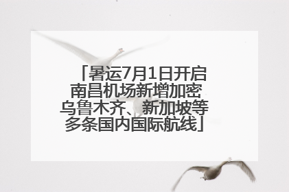 暑运7月1日开启 南昌机场新增加密乌鲁木齐、新加坡等多条国内国际航线