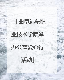 曲阜远东职业技术学院举办公益爱心行活动