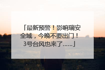 最新预警！影响瑞安全域，今晚不要出门！3号台风也来了……