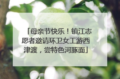 母亲节快乐！镇江志愿者邀请环卫女工游西津渡，尝特色河豚面