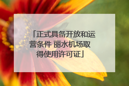 正式具备开放和运营条件 丽水机场取得使用许可证