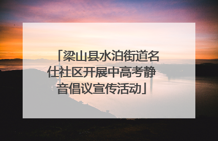 梁山县水泊街道名仕社区开展中高考静音倡议宣传活动