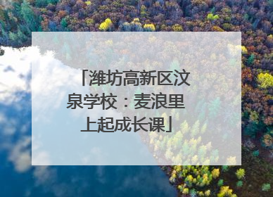 潍坊高新区汶泉学校：麦浪里上起成长课