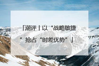 潮评丨以“战略敏捷”抢占“时差优势”