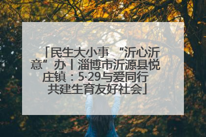 民生大小事 “沂心沂意”办丨淄博市沂源县悦庄镇：5·29与爱同行 共建生育友好社会