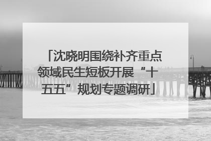 沈晓明围绕补齐重点领域民生短板开展“十五五”规划专题调研