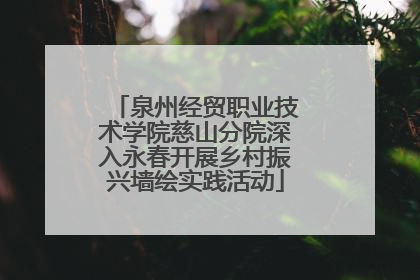 泉州经贸职业技术学院慈山分院深入永春开展乡村振兴墙绘实践活动