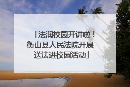 法润校园开讲啦！衡山县人民法院开展 送法进校园活动