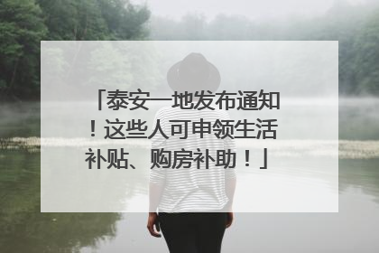 泰安一地发布通知！这些人可申领生活补贴、购房补助！