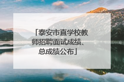 泰安市直学校教师招聘面试成绩、总成绩公布