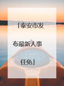 泰安市发布最新人事任免