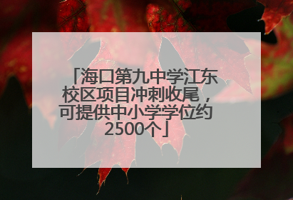海口第九中学江东校区项目冲刺收尾，可提供中小学学位约2500个