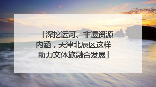 深挖运河、非遗资源内涵，天津北辰区这样助力文体旅融合发展