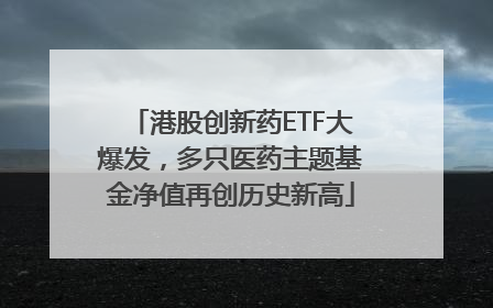 港股创新药ETF大爆发，多只医药主题基金净值再创历史新高