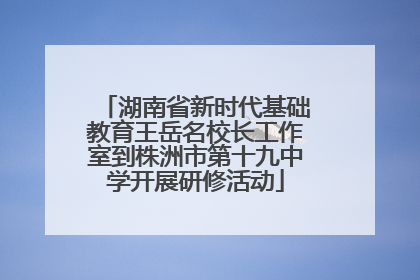 湖南省新时代基础教育王岳名校长工作室到株洲市第十九中学开展研修活动