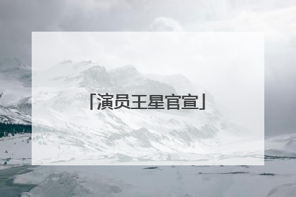 演员王星官宣