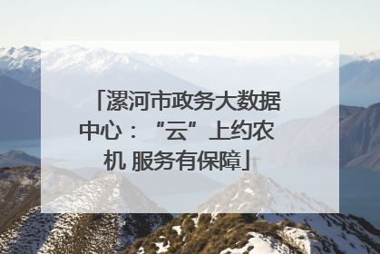 漯河市政务大数据中心：“云”上约农机 服务有保障