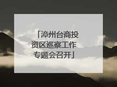 漳州台商投资区巡察工作专题会召开