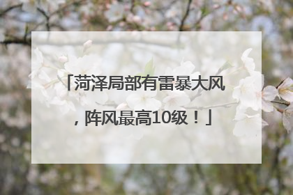 菏泽局部有雷暴大风，阵风最高10级！