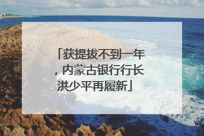 获提拔不到一年，内蒙古银行行长洪少平再履新