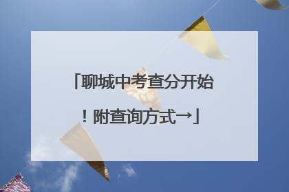 聊城中考查分开始！附查询方式→