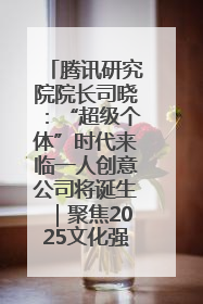 腾讯研究院院长司晓：“超级个体”时代来临一人创意公司将诞生｜聚焦2025文化强国建设高峰论坛