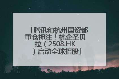 腾讯和杭州国资都重仓押注！杭企圣贝拉（2508.HK）启动全球招股