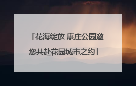 花海绽放 康庄公园邀您共赴花园城市之约
