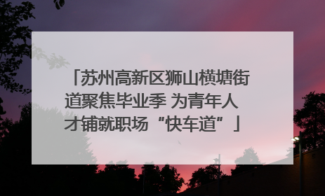 苏州高新区狮山横塘街道聚焦毕业季 为青年人才铺就职场“快车道”